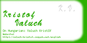 kristof valuch business card