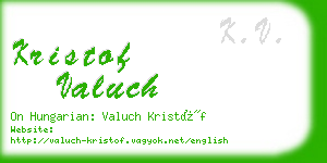 kristof valuch business card